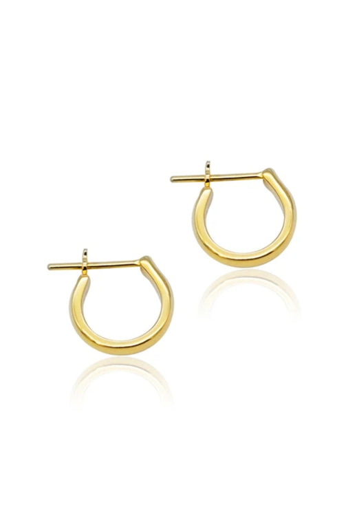 Staple Hoop Earring Sterling Silver 14K Gold Plated ACC Jewellery Linda Tahija   