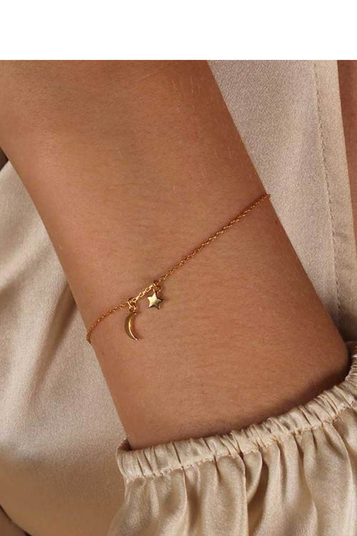 Star & Moon Bracelet Sterling Silver 14K Gold Plated ACC Jewellery Linda Tahija   