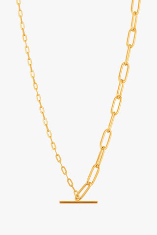 Chain Reaction T Bar 40cm Gold Necklace EOL ACC Jewellery Ania Haie   