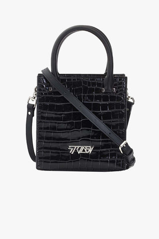 Tour Buddy Patent Black Croc Mini Cross Body Tote Bag ACC Bags - All, incl Phone Bags Stolen Girlfriends Club   