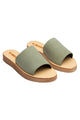 Tara Comfy Leather Slide Moss Natural Base Chunky Sole