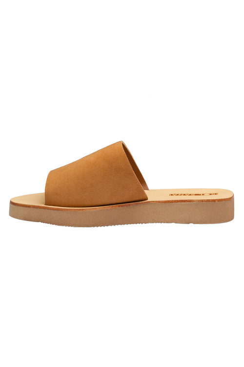 Tara Comfy Leather Slide Nude Natural Base Chunky sole General Solsana   