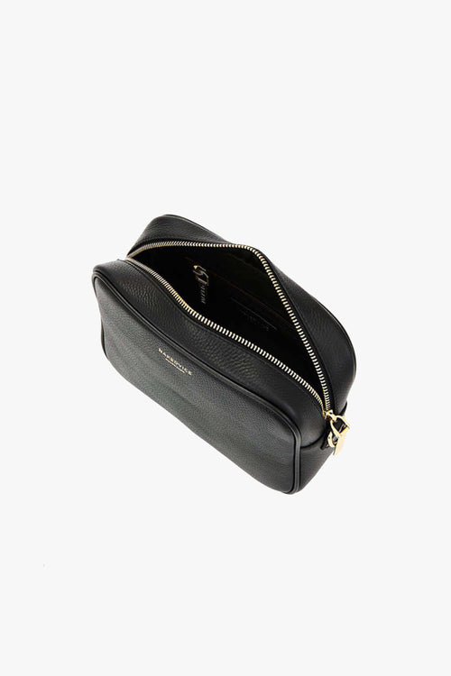 The 1995 Gold Zip Crossbody Bag Pebble Black Leather ACC Bags - All, incl Phone Bags Nakedvice   