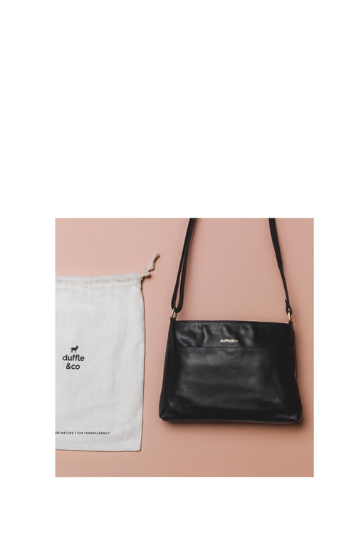 The Rose Crossbody Black Leather Bag ACC Bags - All, incl Phone Bags Duffle+Co   