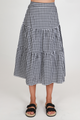 Tier Black + White Gingham Midi Skirt