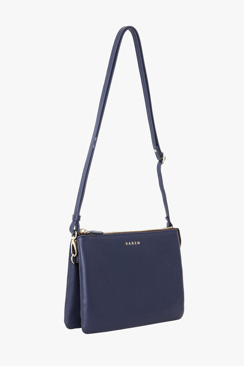 Tilly's Big Sis Crossbody Navy Leather Large Clutch ACC Bags - All, incl Phone Bags Saben   