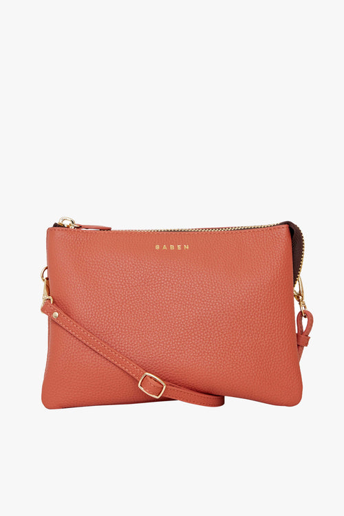 Tilly's Big Sis Crossbody Terracotta Leather Large Clutch ACC Bags - All, incl Phone Bags Saben   