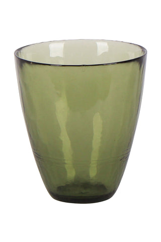 Vitro Olive Green Tumbler 9cmDiax10cmH HW Drinkware - Tumbler, Wine Glass, Carafe, Jug French Country   