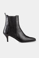 Skylar Anilin Black Leather Kitten Stiletto Heel Pointed Chelsea Boot