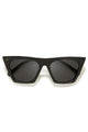 Victoria Pointed Sqaure Cat Eye Black Sunglasses