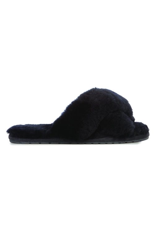 Mayberry Black Wool Crossover Slippers ACC Shoes - Slippers Emu   