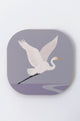 Hansby Design White Heron EOL Grey Coaster