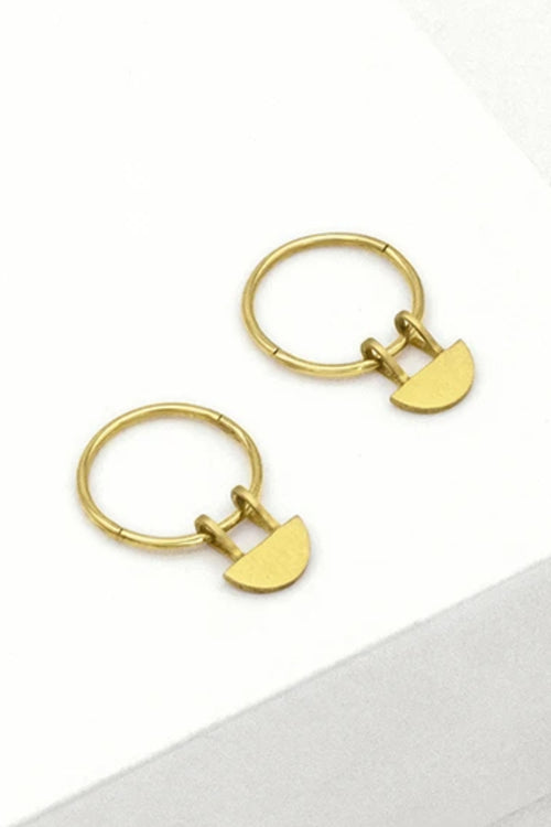 Yolly Sleeper Hoop Earrings Sterling Silver 14K Gold Plated ACC Jewellery Linda Tahija   