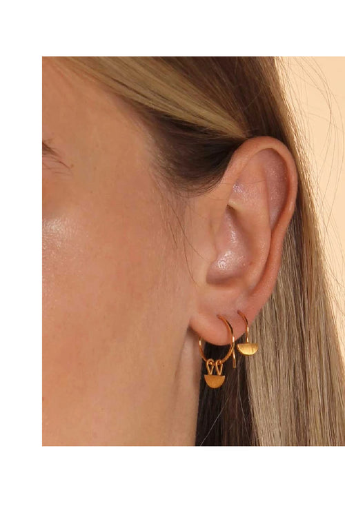 Yolly Sleeper Hoop Earrings Sterling Silver 14K Gold Plated ACC Jewellery Linda Tahija   