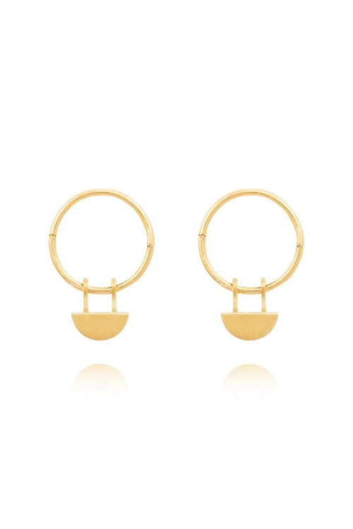 Yolly Sleeper Hoop Earrings Sterling Silver 14K Gold Plated ACC Jewellery Linda Tahija   