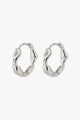 Zion Textured Silver Huggie Hoop EOL Earrings