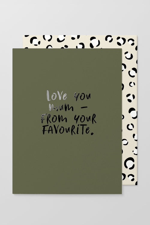 Mum, From Your Fave Khaki Greeting Card HW Greeting Cards Made Paper Co   