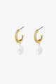 Aada Pearl Gold Hoop Earrings