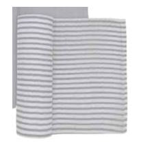 Muslin Swaddle Grey + White Stripes HW Kids Living Textiles   