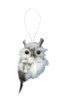 Furry White Winter Owl Hanging HW Christmas Alisons Acquisitions   