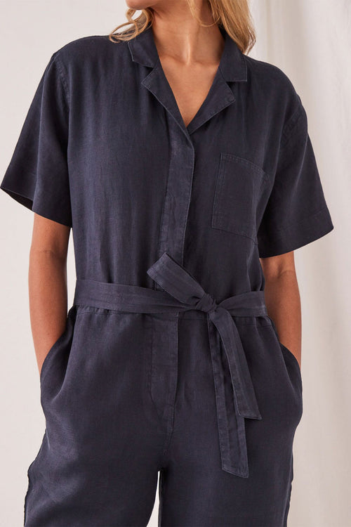 Blair Linen Indigo SS Boilersuit WW Jumpsuit Assembly Label   