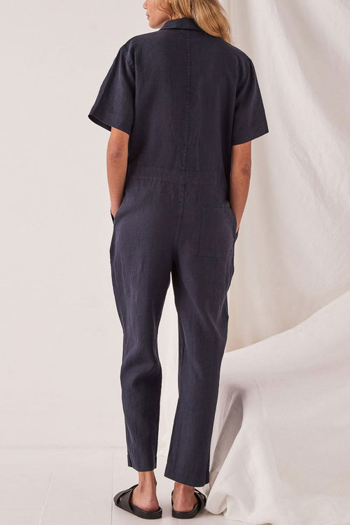 Blair Linen Indigo SS Boilersuit WW Jumpsuit Assembly Label   