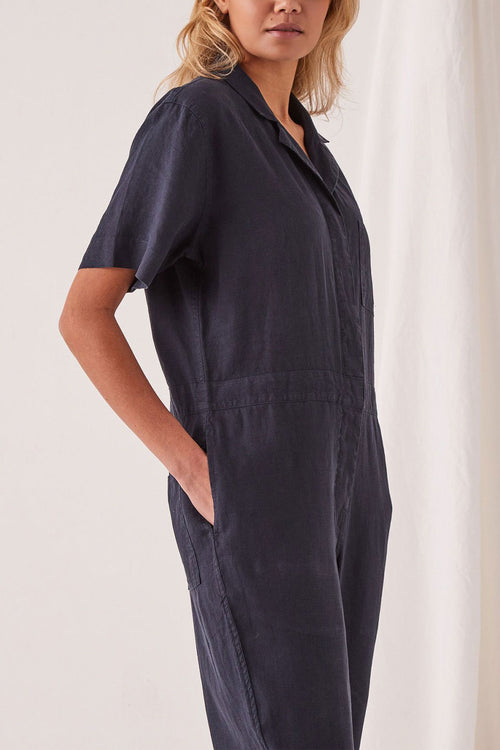 Blair Linen Indigo SS Boilersuit WW Jumpsuit Assembly Label   