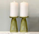 Ripple Glass Candle Holder Green