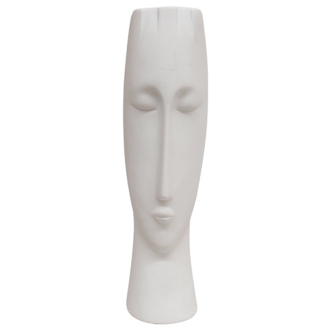 Long Narrow Face White Vase HW Decor - Bookend, Hook, Urn, Vase, Sculpture Le Forge   