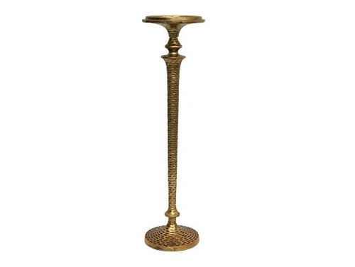 Hammered Brass Pillar Large Candlestick HW Decor - Bookend, Hook, Urn, Vase, Sculpture French Country   