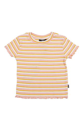 Kids Canyon SS Orange White Stripe Rib Tee WW Kids Animal Crackers   