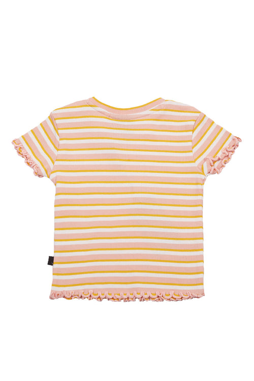 Kids Canyon SS Orange White Stripe Rib Tee WW Kids Animal Crackers   