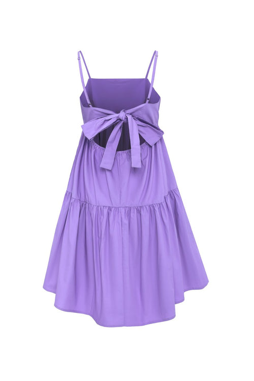 Cosmos Lilac Poplin Tiered Tie Back Strappy Mini Dress WW Dress Among the Brave   