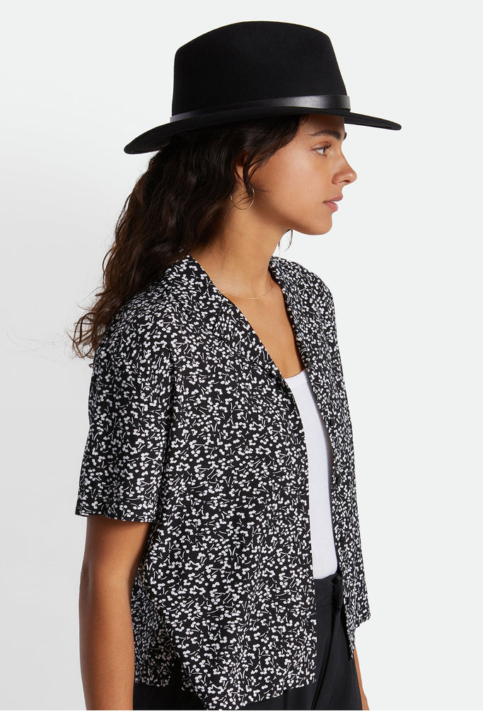 Messer Fedora Black Black Wool Felt Hat | Flo & Frankie