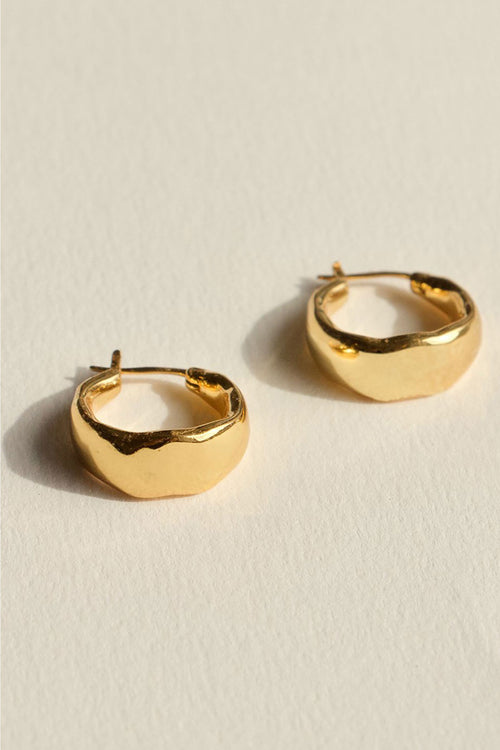 Organica Curved Gold Hoop Earrings ACC Jewellery Brie Leon   