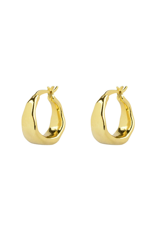 Organica Curved Gold Hoop Earrings ACC Jewellery Brie Leon   