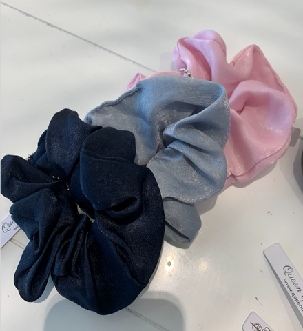 Navy Satin Scrunchie ACC Other - Belt, Keycharm, Scrunchie, Umbrella Queen of the Foxes   