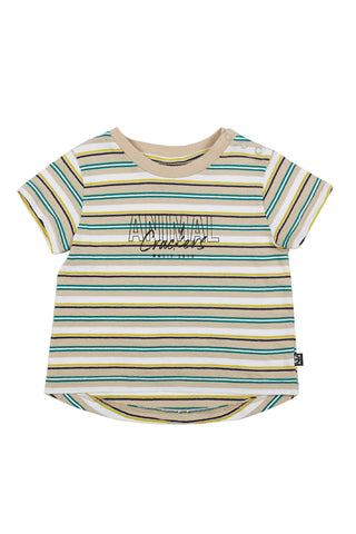 Kids Desert SS Blue Yellow Stripe Tee WW Kids Animal Crackers   