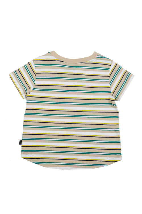 Kids Desert SS Blue Yellow Stripe Tee WW Kids Animal Crackers   