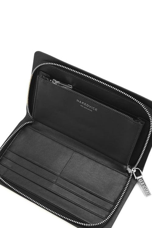 The Dion Pebbled Silver Wallet Black ACC Bags - Wallets+Straps Cosmetic Laptop Ph cases Nakedvice   