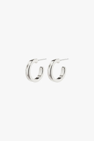 Efia Huggie Hoop Silver Plated Earrings ACC Jewellery Pilgrim   