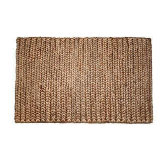 Jute Natural Thick Tail Woven Door Rug 60x90cm HW Rugs Garcia Home   