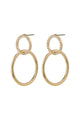 Garcelle Double Circle Gold Plated Stud Earrings EOL with Crystals