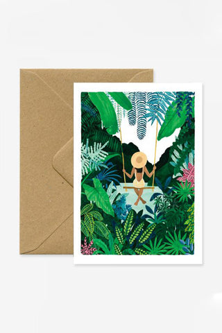 Girl on Swing in Jungle Greeting Card HW Greeting Cards All The Ways To Say   