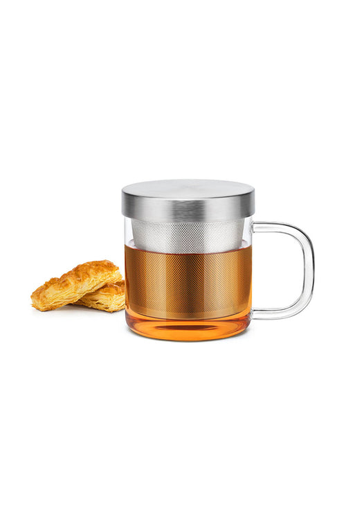 Glass Mug with Stainless Steel Infuser HW Drinkware - Tumbler, Wine Glass, Carafe, Jug Teaology   