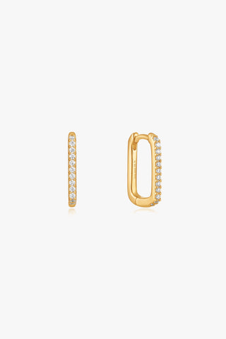 Glam Rock Gold Oval Hoop Earrings ACC Jewellery Ania Haie   