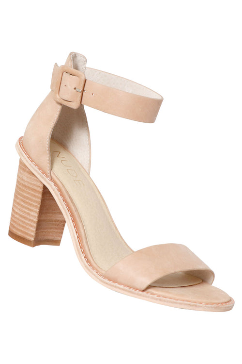 Grady Nude Leather Ankle Strap Heel ACC Shoes - Heels Nude   