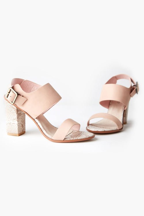 Havana Block Heel Peony Wide Straps ACC Shoes - Heels Walnut   