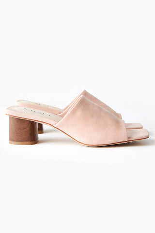 Indie Peony Leather Mule Heel General Walnut   