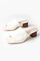 Indie White Leather Mule Heel